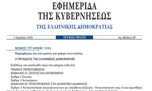 Δημοσιεύθηκε ο νόμος 5293/2026 με παρεμβάσεις της κυβέρνησης για «ένα κράτος πιο φιλικό στους πολίτες»